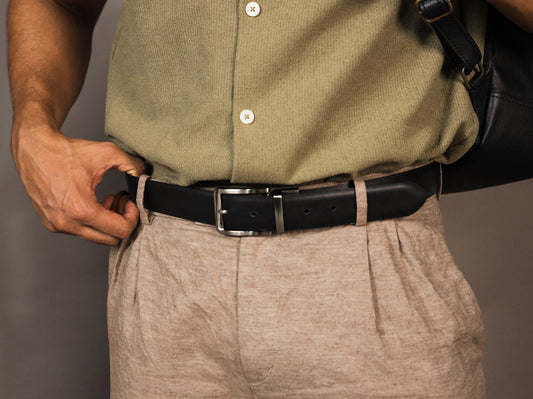 Correa en cuero doble faz/ Hombre