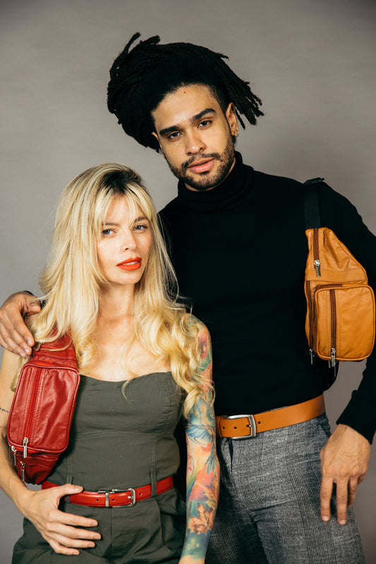 Riñonera Unisex en cuero delgado