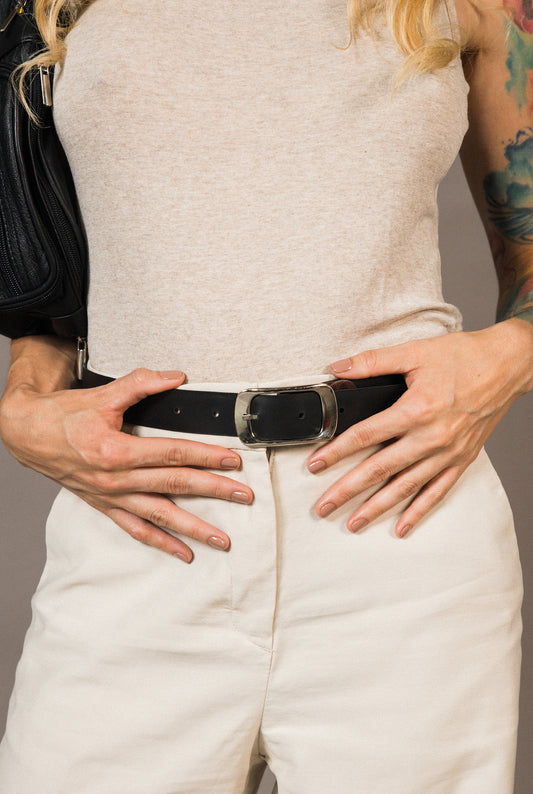 Correa clásica en cuero doble faz/ Mujer