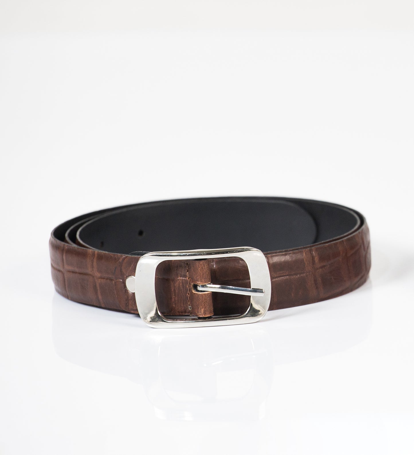 Correa clásica en cuero doble faz/ Mujer