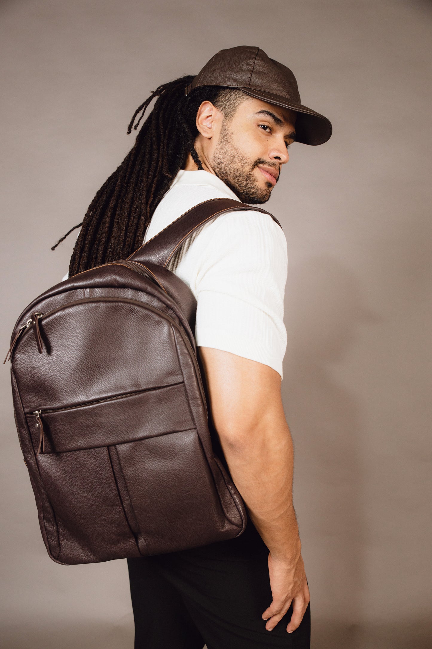 Morral en cuero fino Unisex