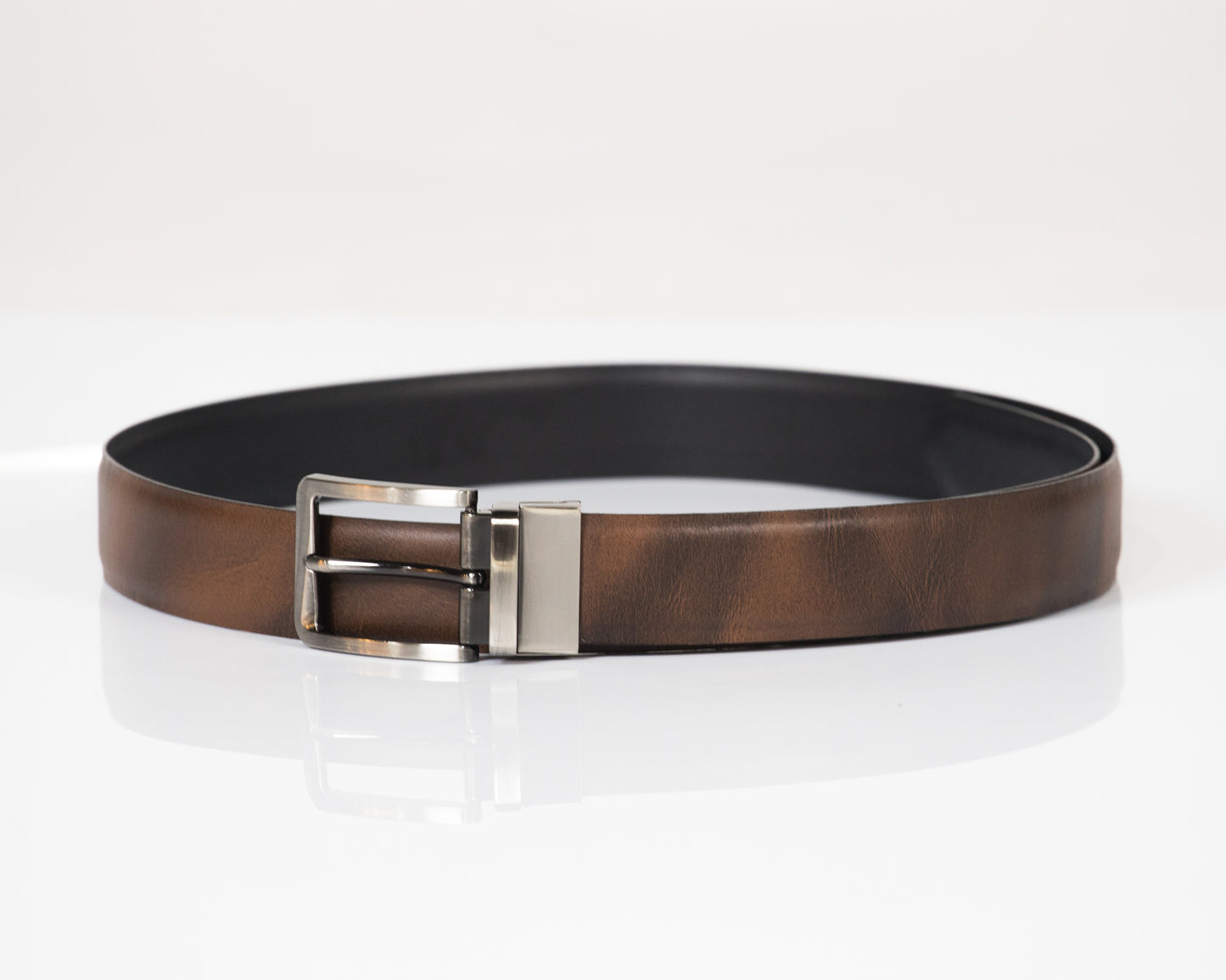 Correa en cuero doble faz/ Hombre