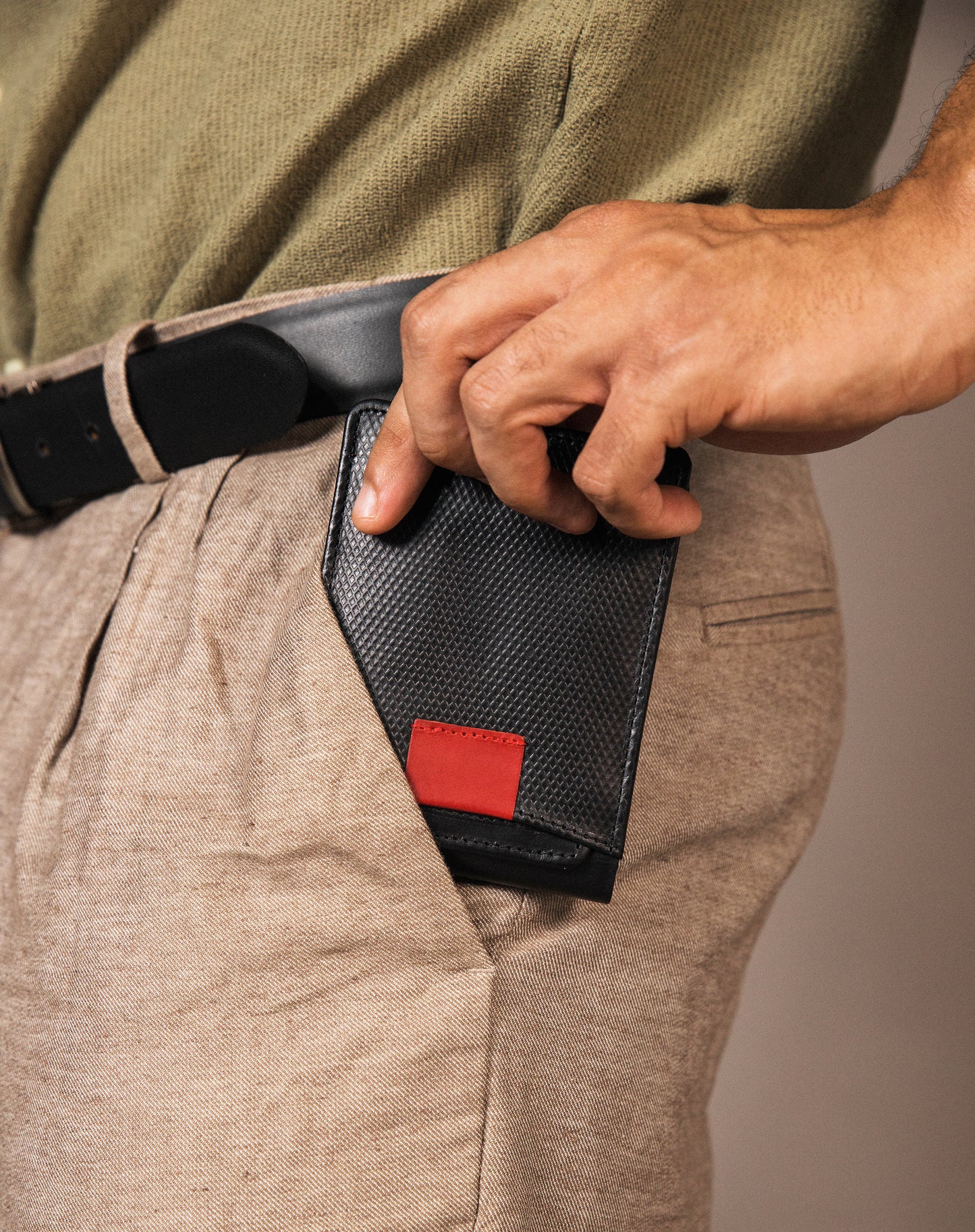 Billetera de cuero con Porta Documentos / Hombre